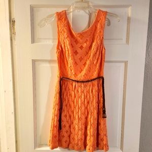 Coral mid length dress